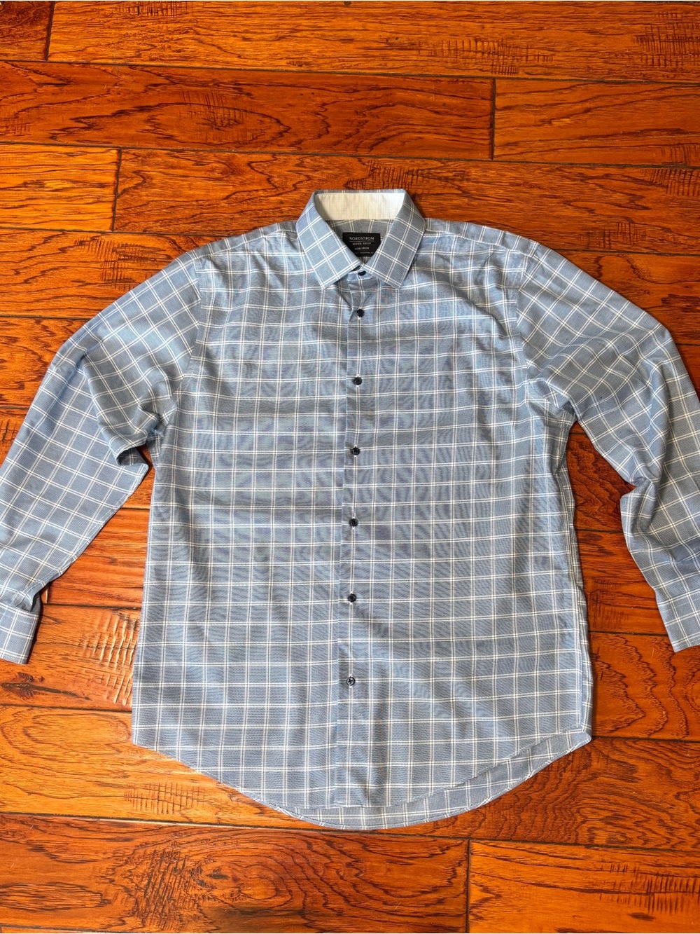 Nordstrom Light Blue Windowpane Dress Shirt